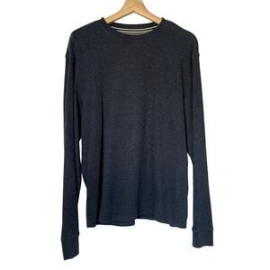 Authentic soft wash thermal navy blue crewneck sweater men's size large casual